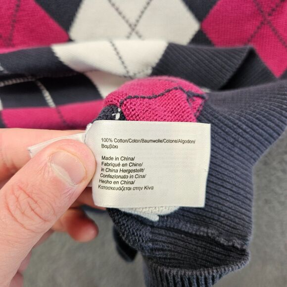 Brooks Brother St Andrew Links Sweater Men Size Large‎ Blue Pink Argyle - Picture 7 of 9